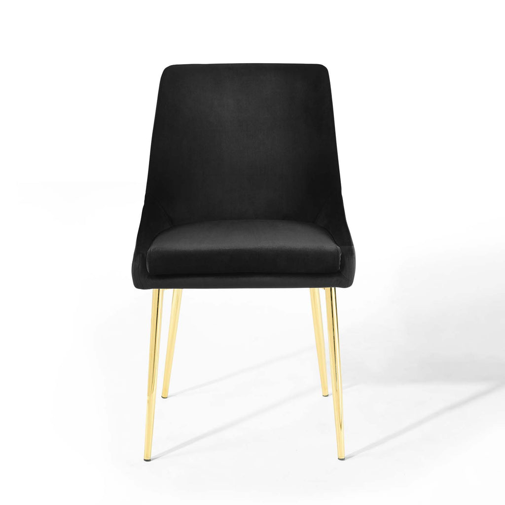 Viscount Performance Velvet Dining Chairs - Set of 2 in Gold Black