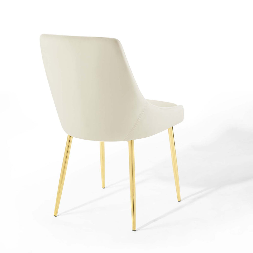 Viscount Performance Velvet Dining Chairs - Set of 2 in Gold Ivory