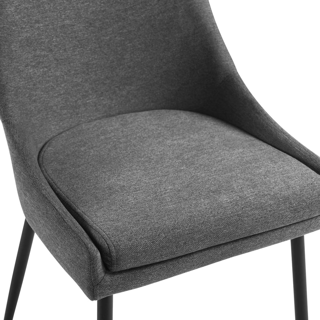 Viscount Upholstered Fabric Dining Chairs - Set of 2 in Black Charcoal