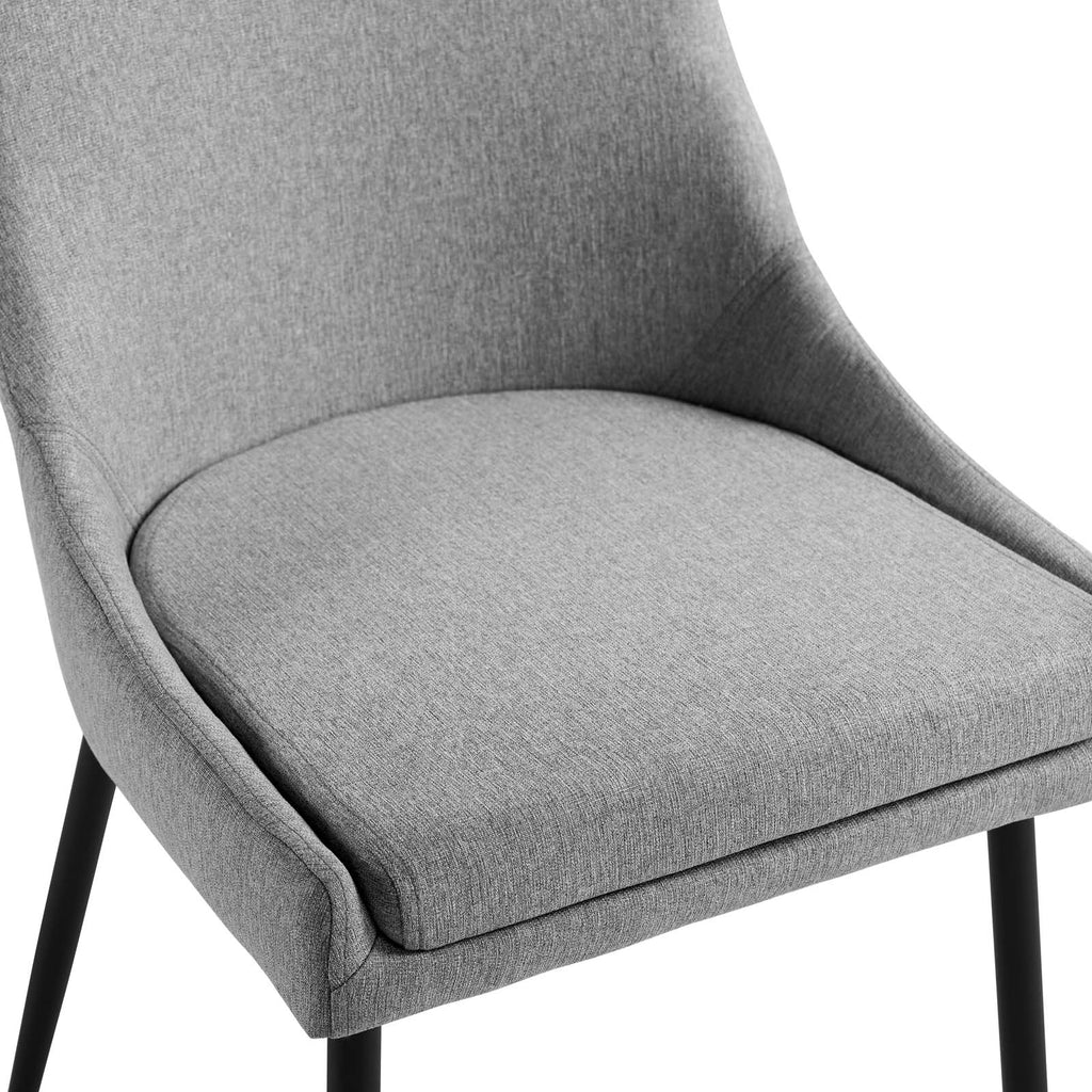 Viscount Upholstered Fabric Dining Chairs - Set of 2 in Black Light Gray