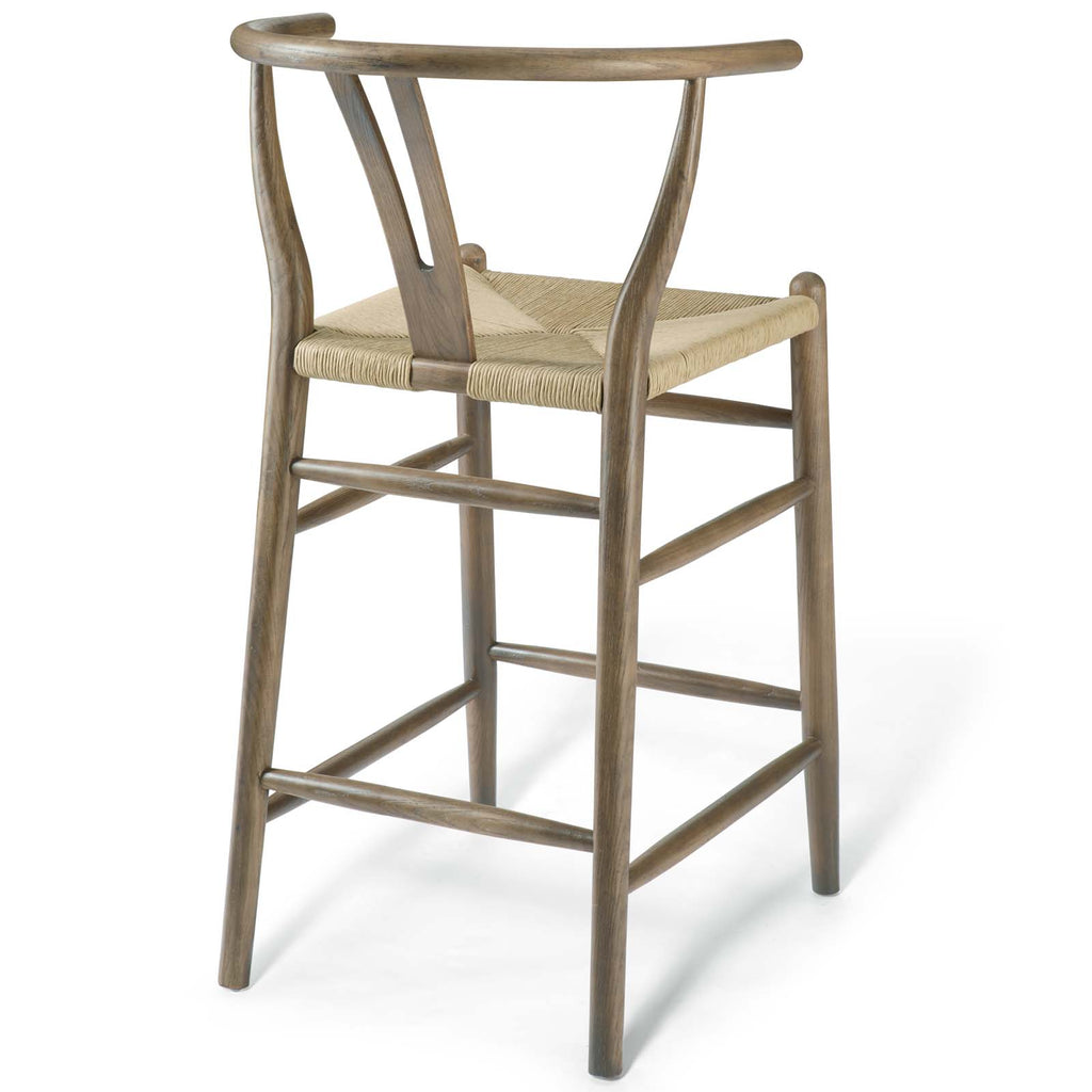 Amish Wood Counter Stool in Gray