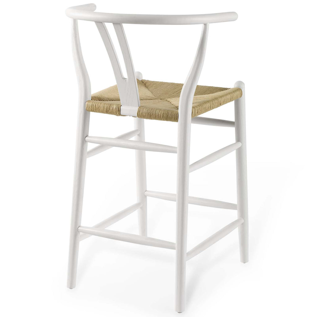 Amish Wood Counter Stool in White