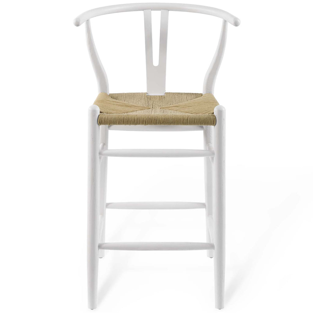 Amish Wood Counter Stool in White