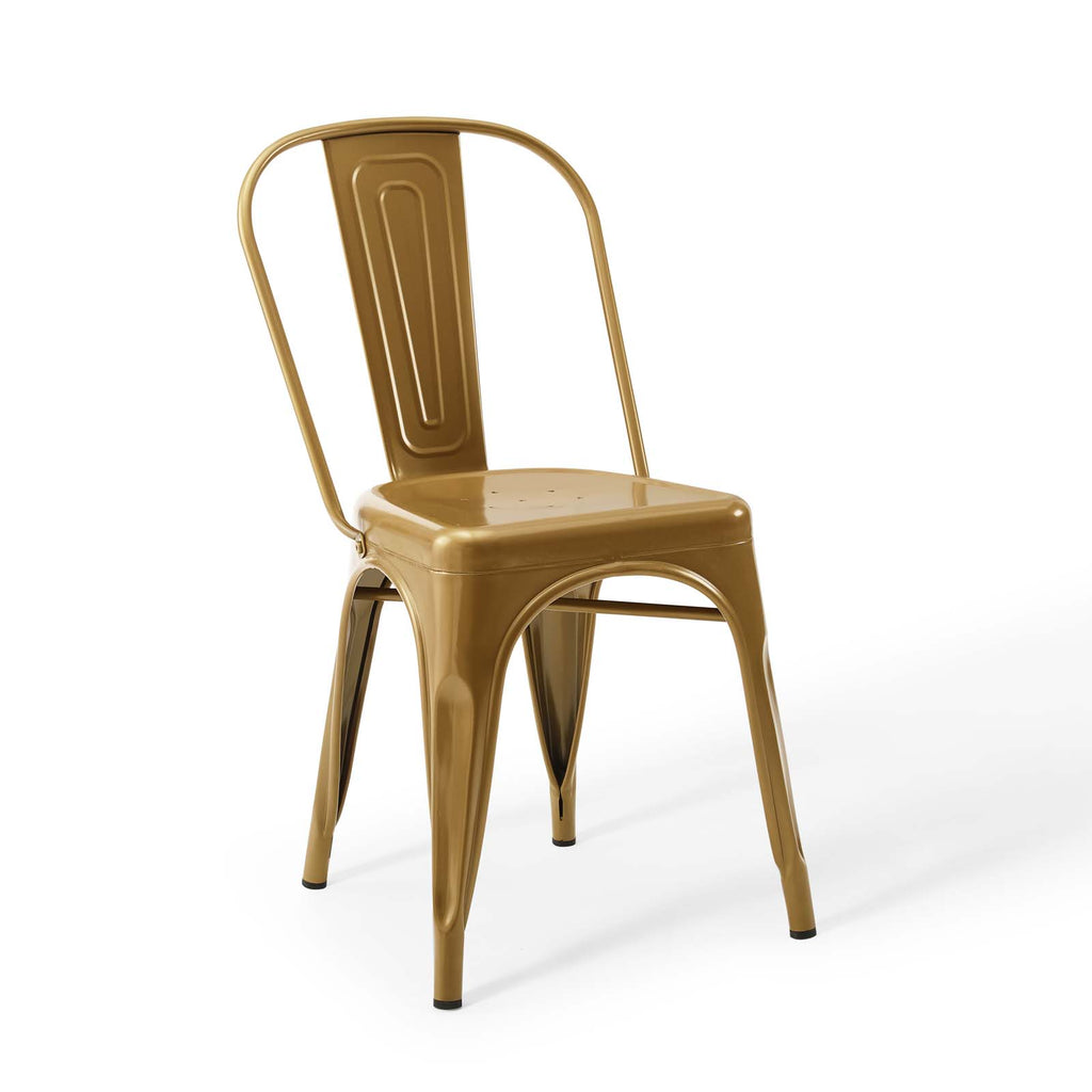 Promenade Bistro Dining Side Chair Set of 2 in Gold