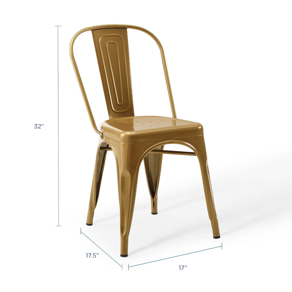 Promenade Bistro Dining Side Chair Set of 2 in Gold