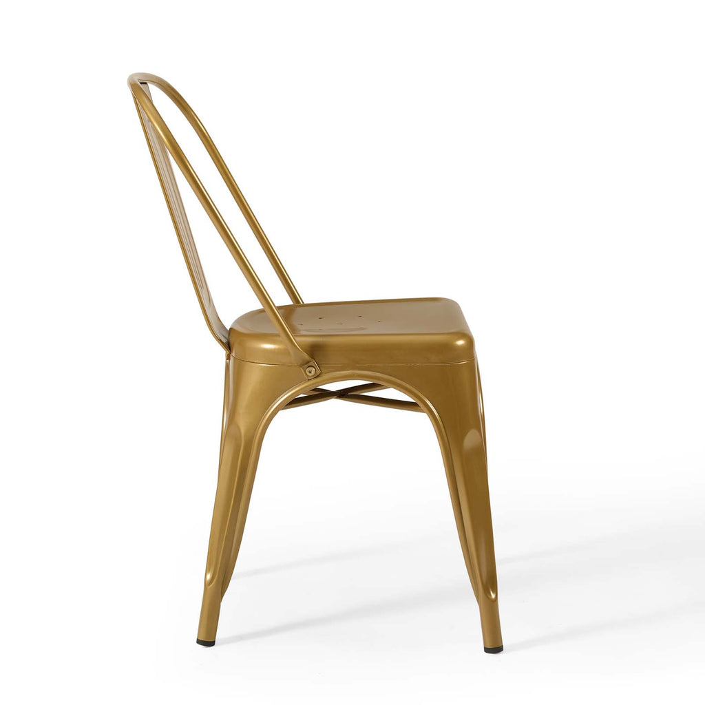 Promenade Bistro Dining Side Chair Set of 2 in Gold