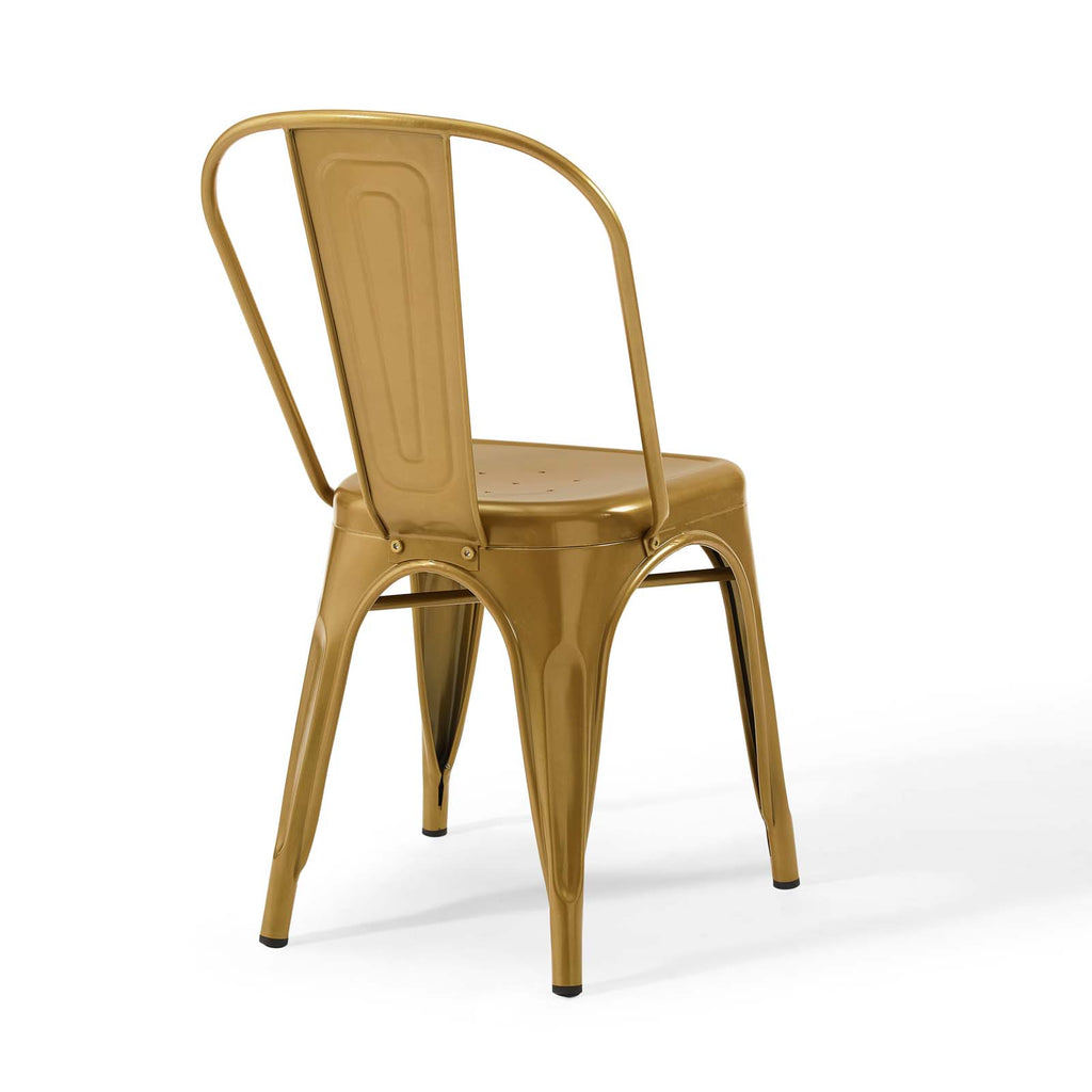 Promenade Bistro Dining Side Chair Set of 2 in Gold