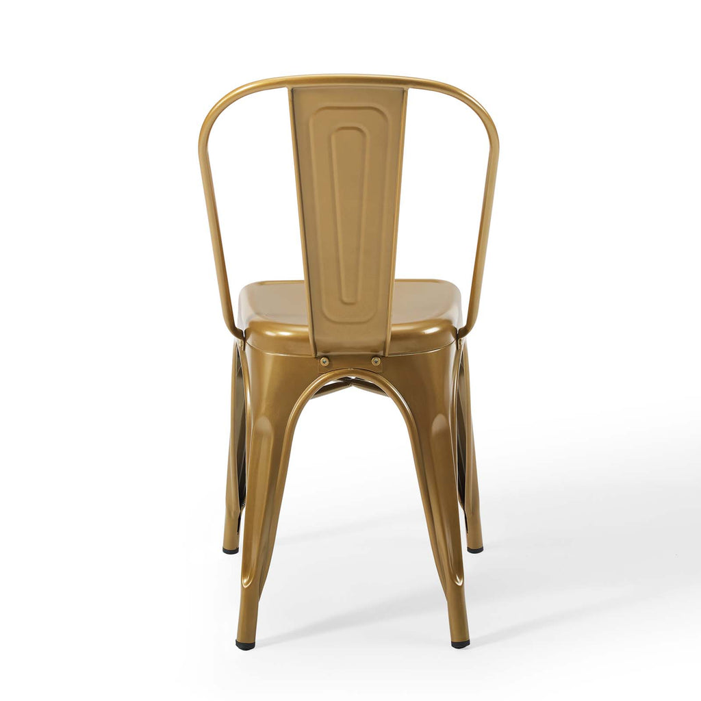 Promenade Bistro Dining Side Chair Set of 2 in Gold