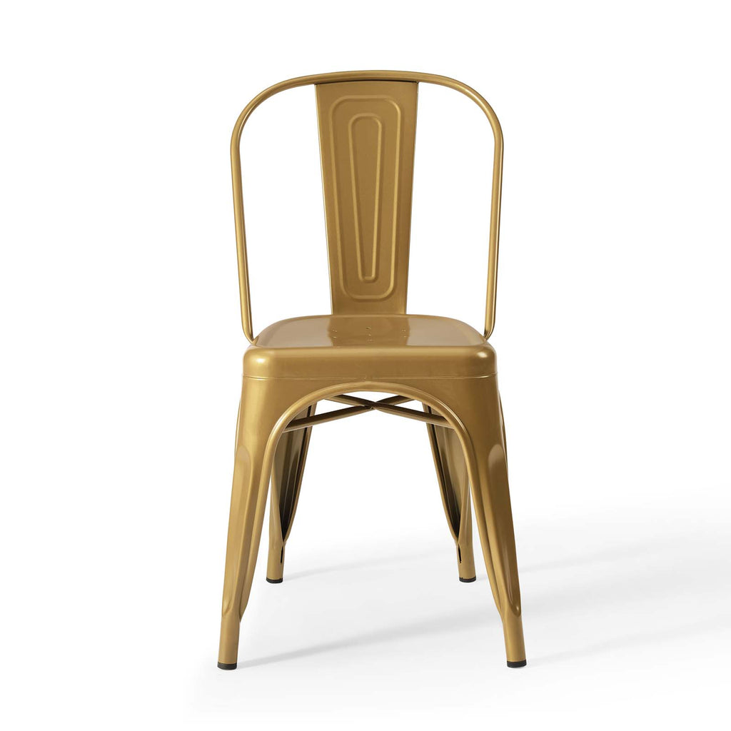 Promenade Bistro Dining Side Chair Set of 2 in Gold