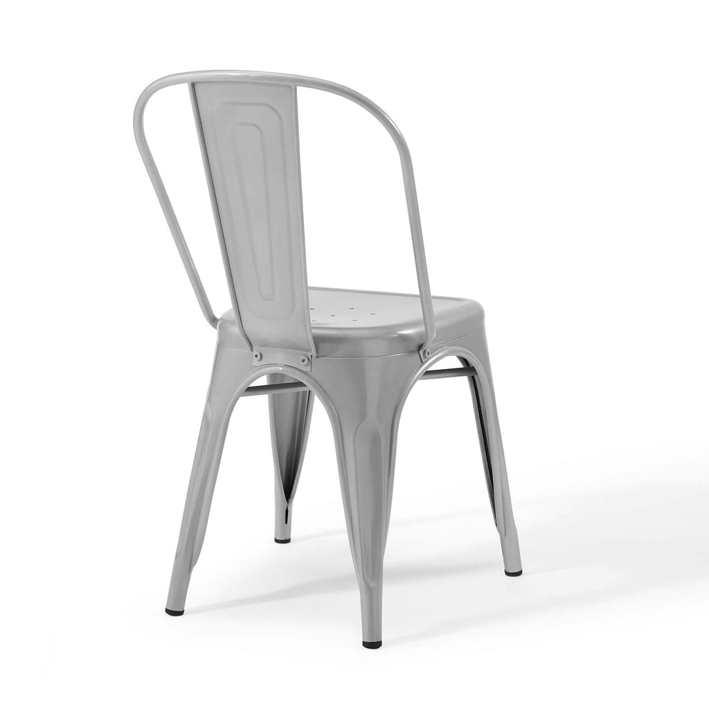 Promenade Bistro Dining Side Chair Set of 2 in Silver