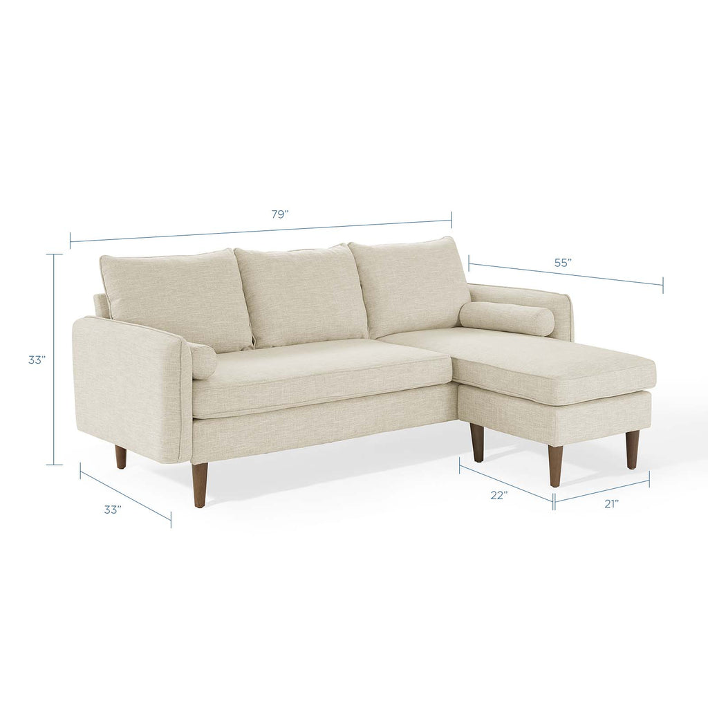 Revive Upholstered Right or Left Sectional Sofa in Beige