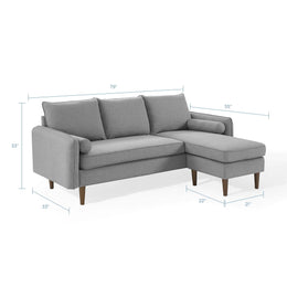 Revive Upholstered Right or Left Sectional Sofa in Light Gray