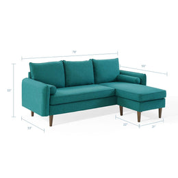 Revive Upholstered Right or Left Sectional Sofa in Teal