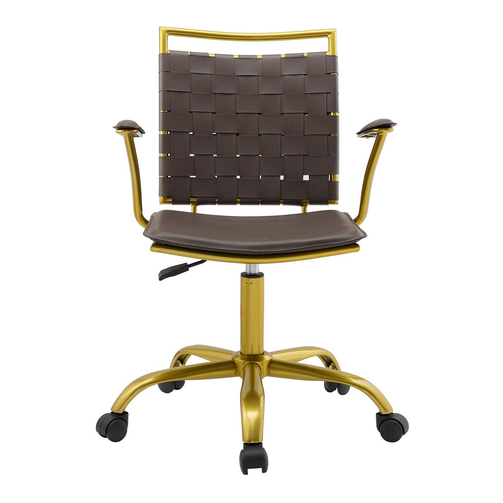 Fuse Faux Leather Office Chair in Brown