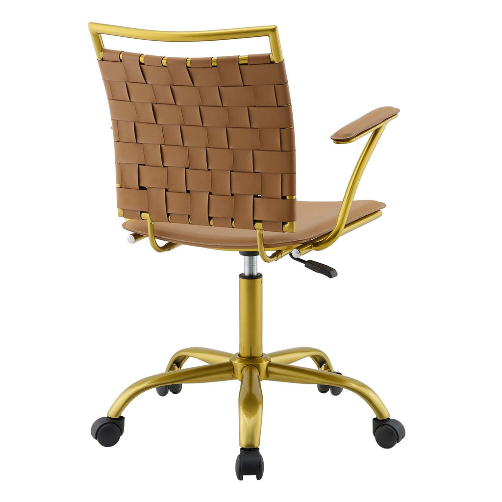 Fuse Faux Leather Office Chair in Tan