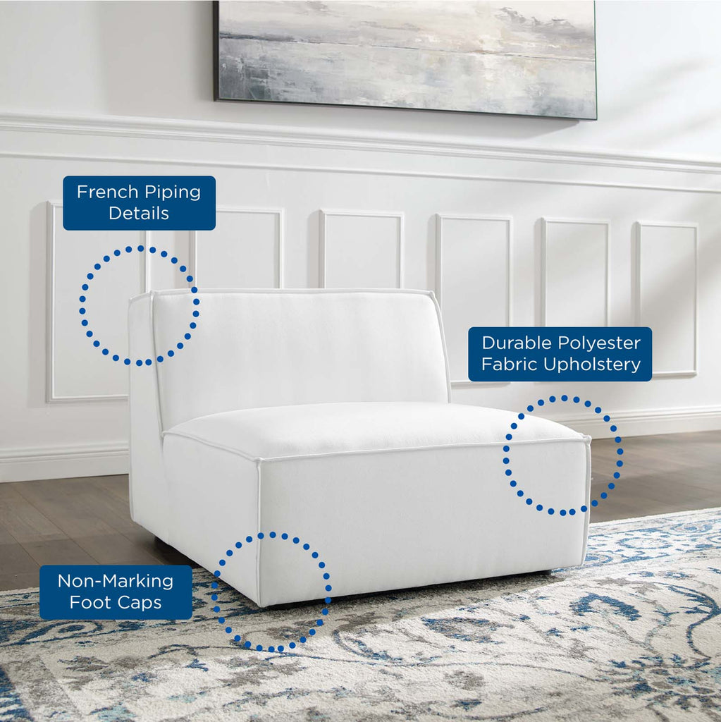 Restore Sectional Sofa Armless Chair in White