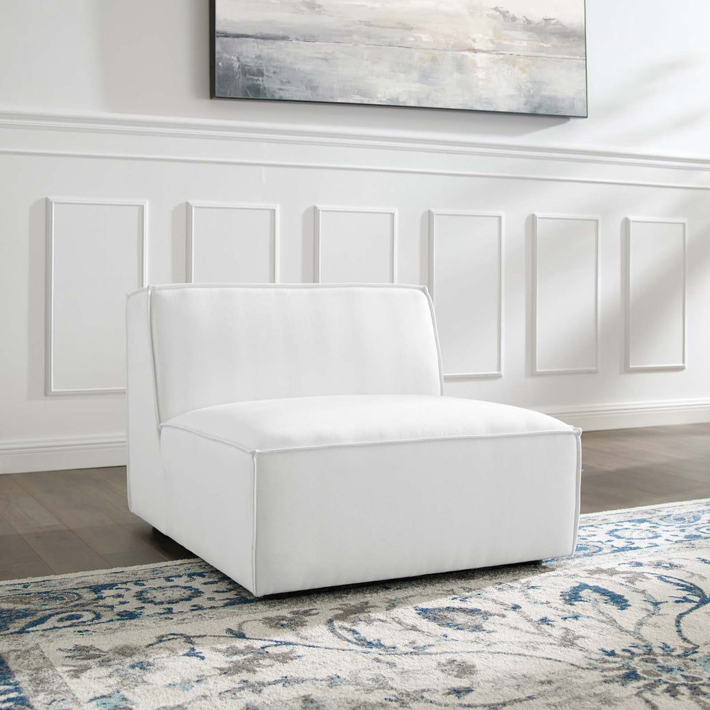 Restore Sectional Sofa Armless Chair in White