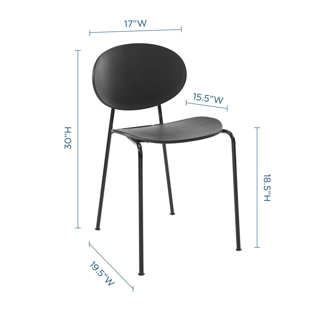 Palette Dining Side Chair Set of 2 in Black