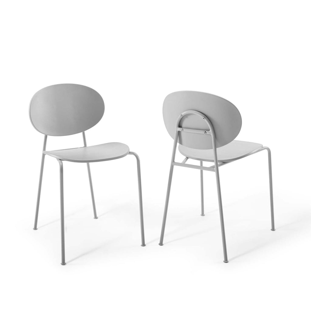 Palette Dining Side Chair Set of 2 in Gray