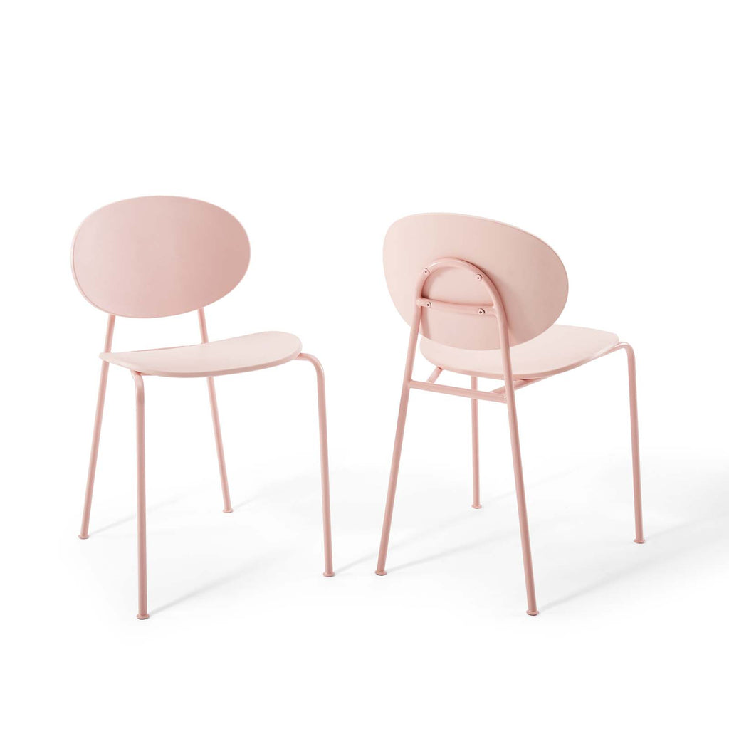 Palette Dining Side Chair Set of 2 in Pink