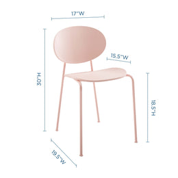 Palette Dining Side Chair Set of 2 in Pink