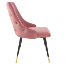 Adorn Tufted Performance Velvet Dining Side Chair in Dusty Rose