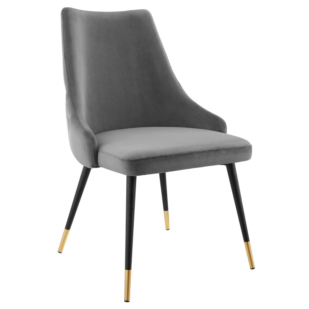 Adorn Tufted Performance Velvet Dining Side Chair in Gray