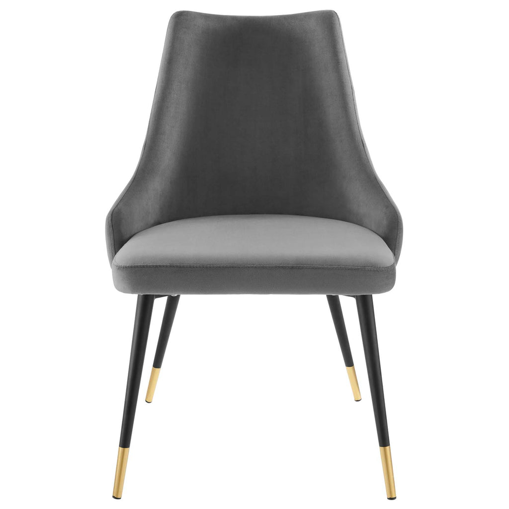 Adorn Tufted Performance Velvet Dining Side Chair in Gray