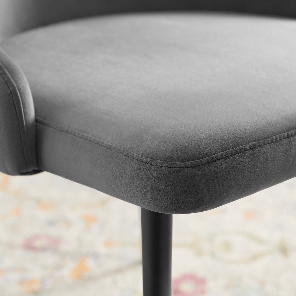 Adorn Tufted Performance Velvet Dining Side Chair in Gray