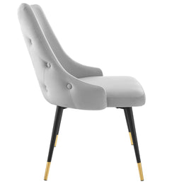 Adorn Tufted Performance Velvet Dining Side Chair in Light Gray