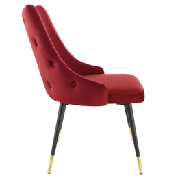 Adorn Tufted Performance Velvet Dining Side Chair in Maroon