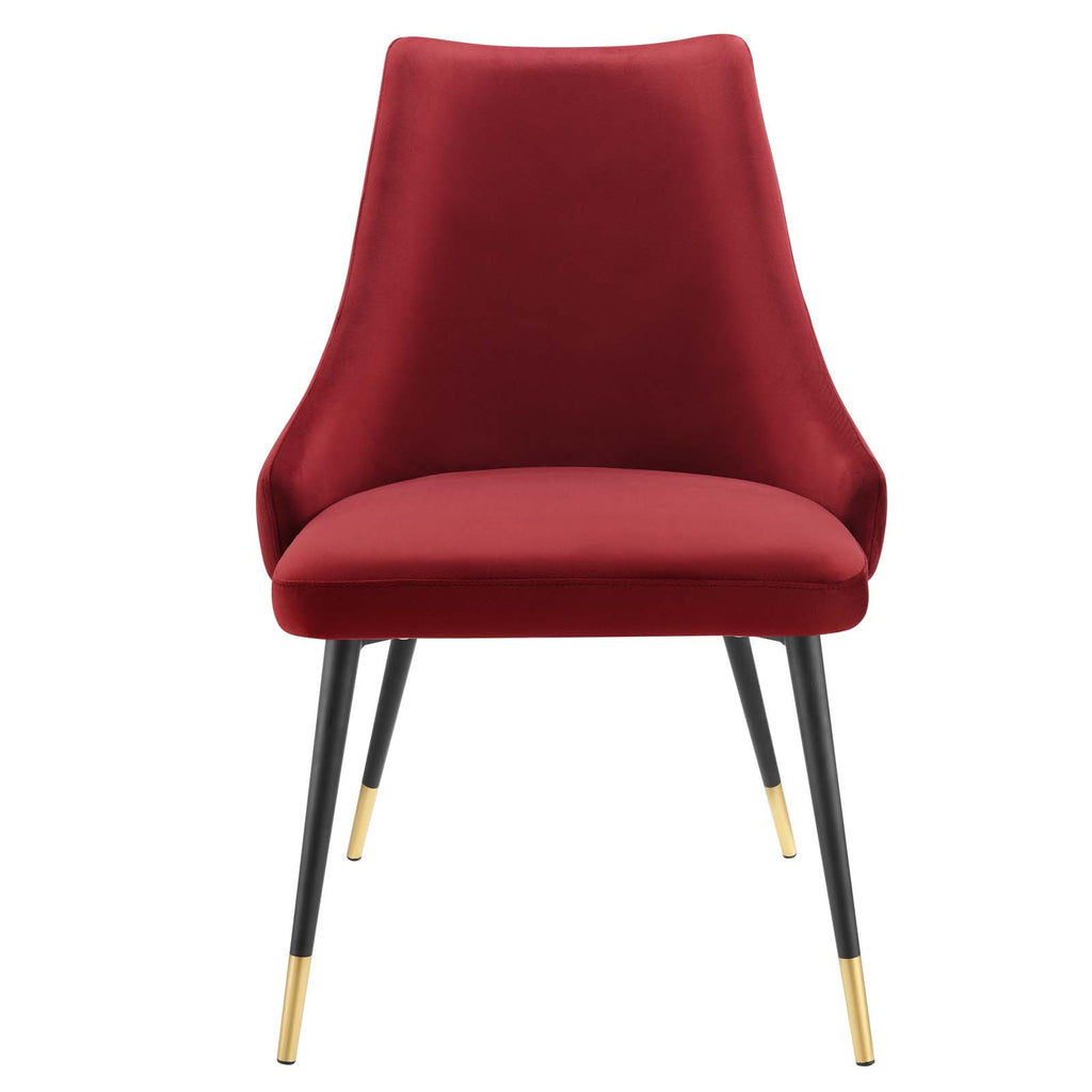 Adorn Tufted Performance Velvet Dining Side Chair in Maroon
