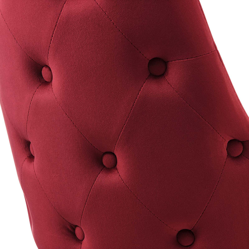 Adorn Tufted Performance Velvet Dining Side Chair in Maroon