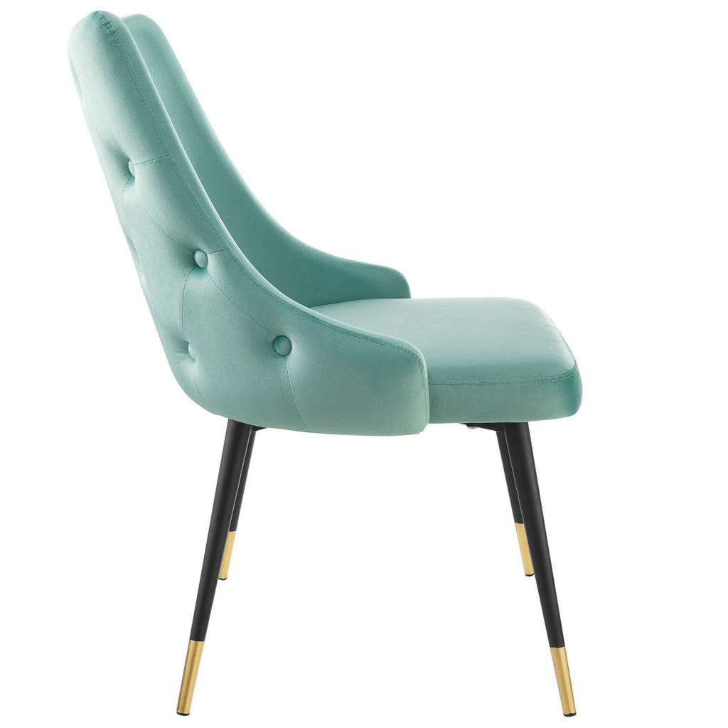 Adorn Tufted Performance Velvet Dining Side Chair in Mint