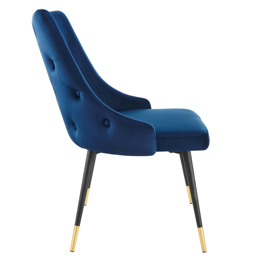 Adorn Tufted Performance Velvet Dining Side Chair in Navy