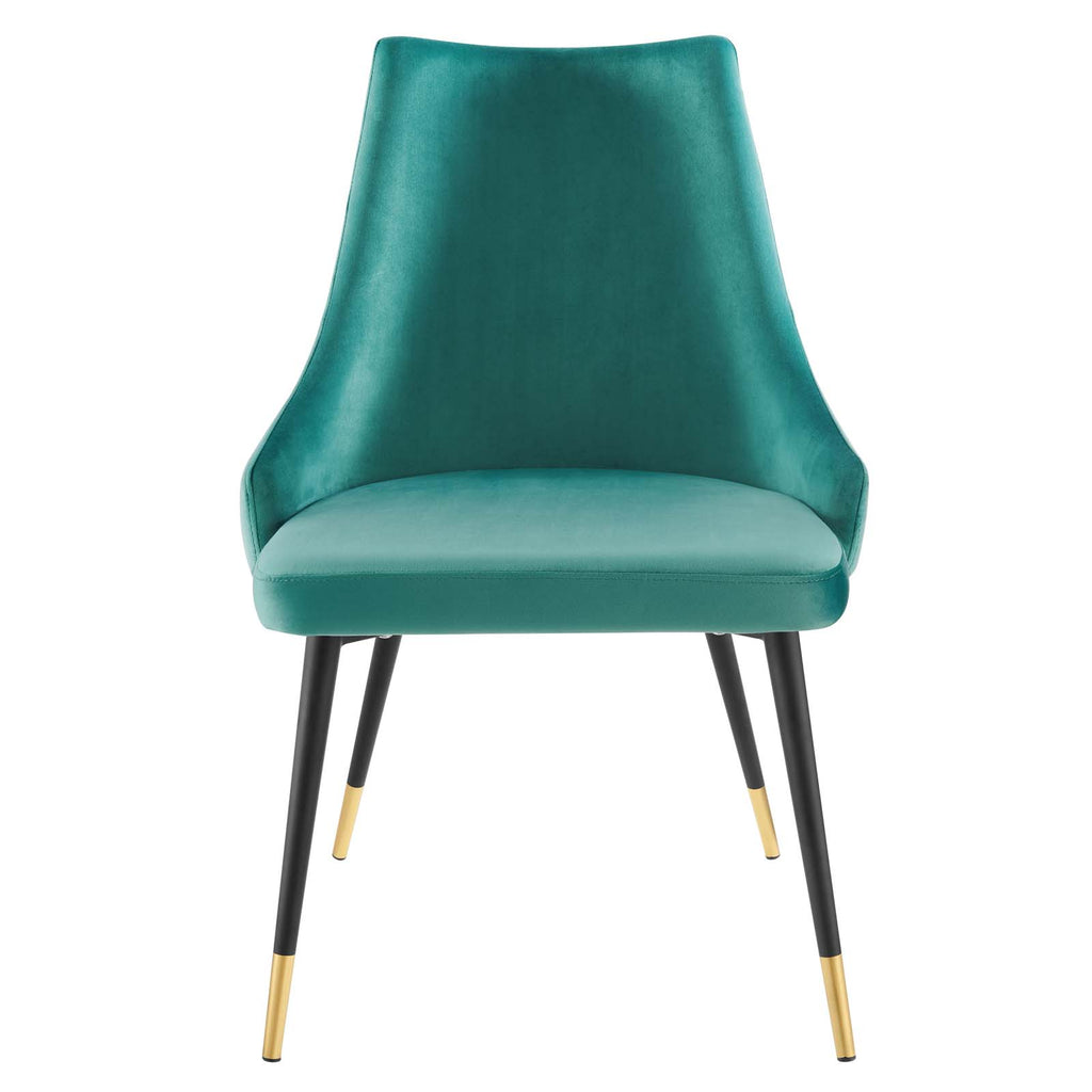 Adorn Tufted Performance Velvet Dining Side Chair in Teal