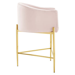 Savour Tufted Performance Velvet Counter Stool in Pink