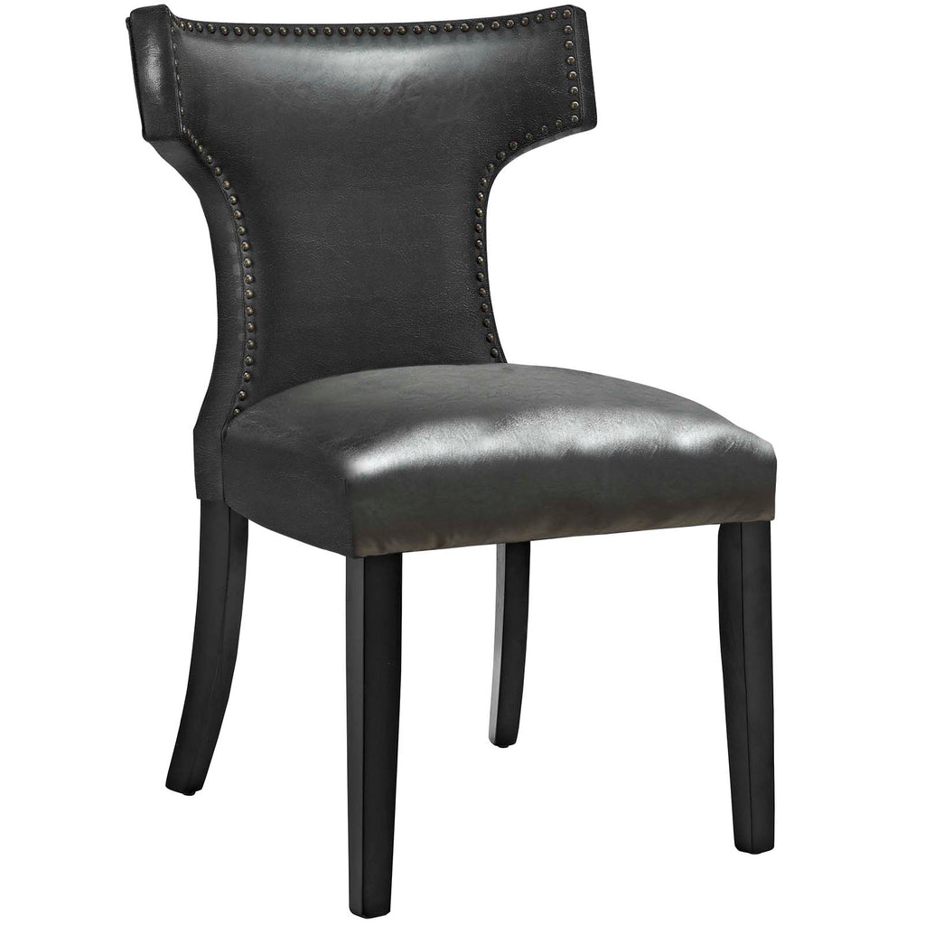 Curve Vinyl Dining Chair in Black-1