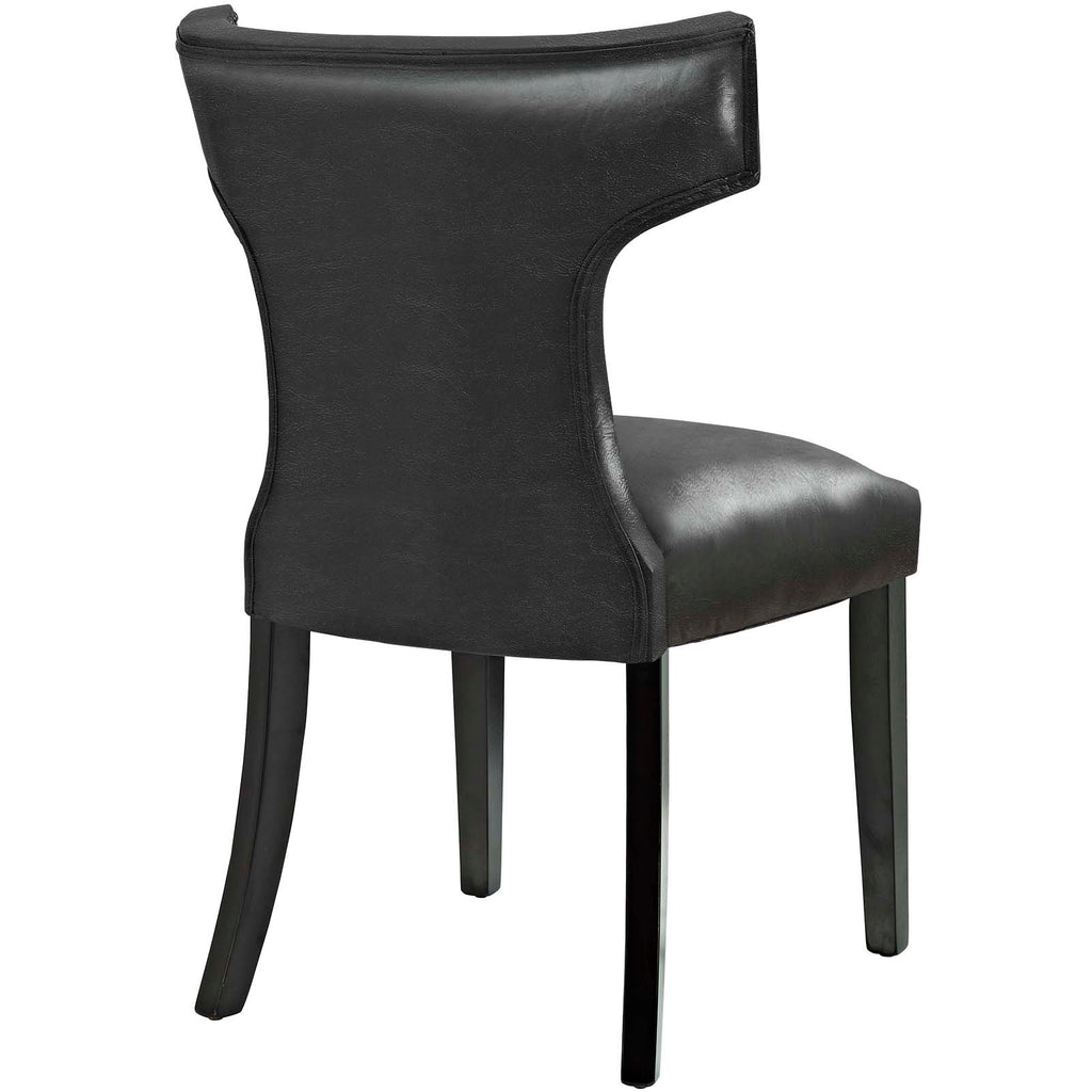 Curve Vinyl Dining Chair in Black-1