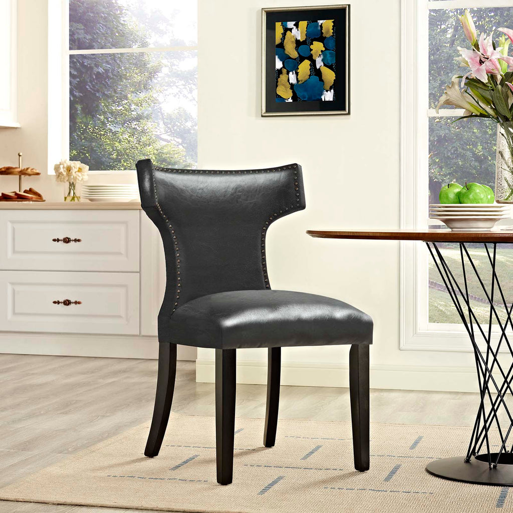 Curve Vinyl Dining Chair in Black-1