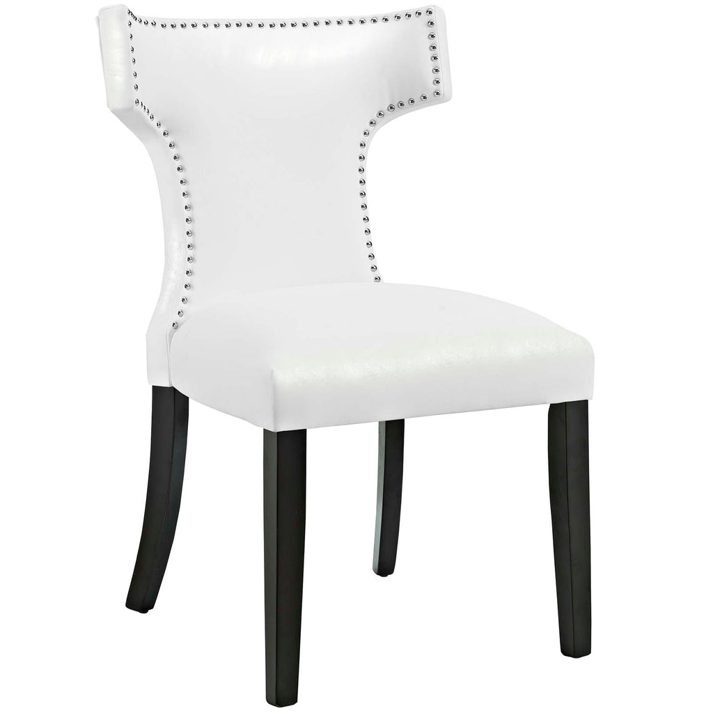 Curve Vinyl Dining Chair in White-1