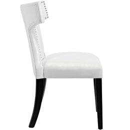 Curve Vinyl Dining Chair in White-1