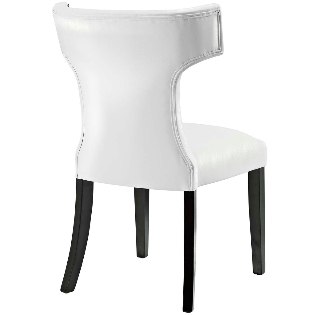 Curve Vinyl Dining Chair in White-1