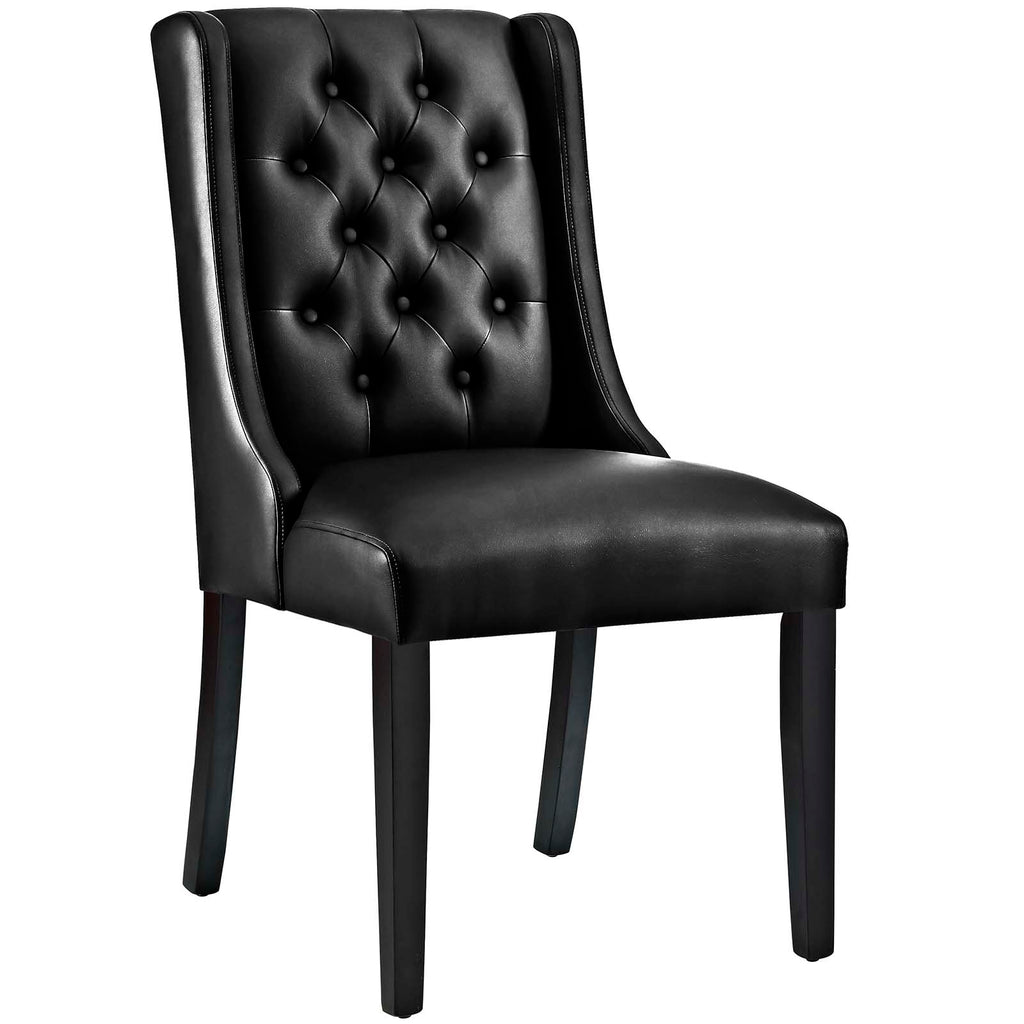 Baronet Vinyl Dining Chair in Black-1