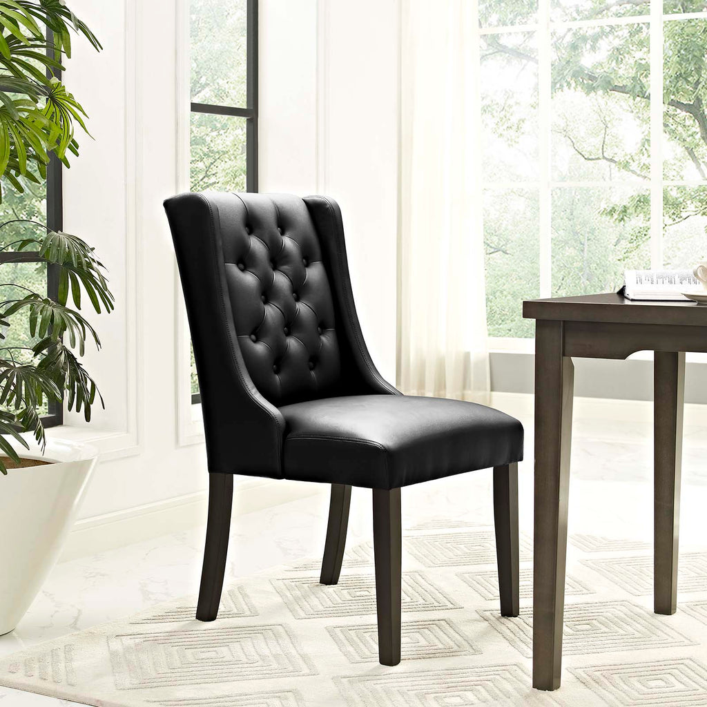 Baronet Vinyl Dining Chair in Black-1