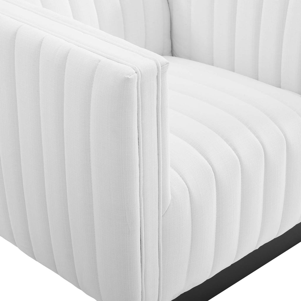 Conjure Tufted Upholstered Fabric Armchair in White