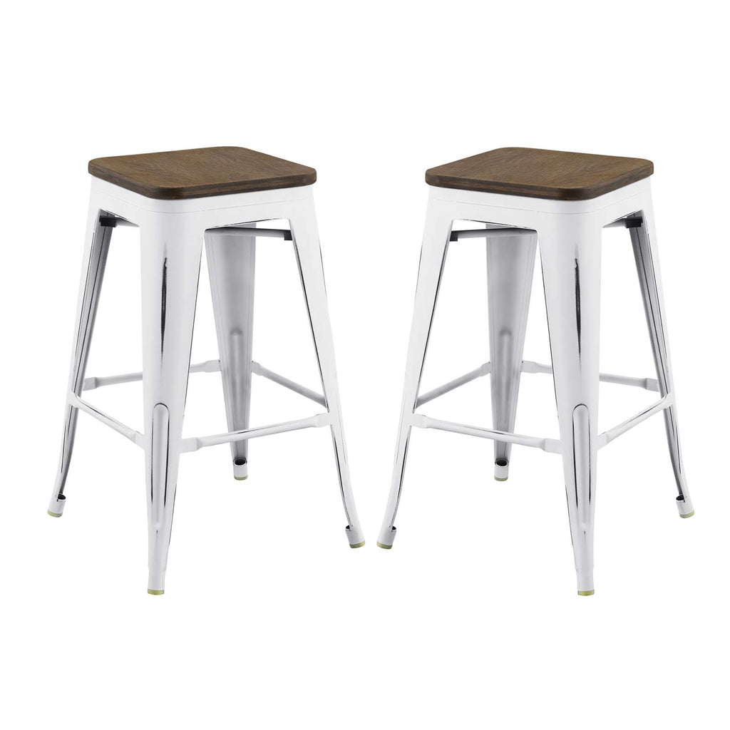 Promenade Counter Stool Set of 2 in White