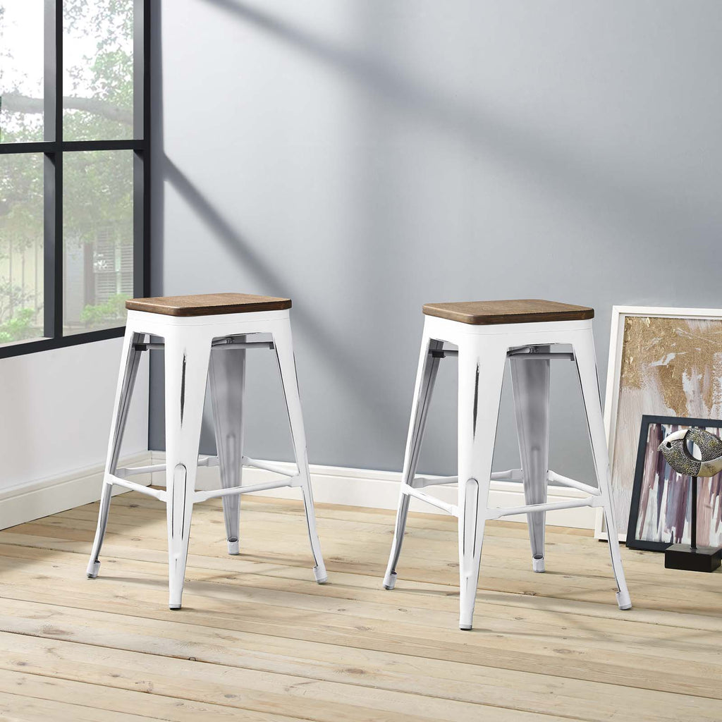 Promenade Counter Stool Set of 2 in White