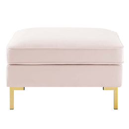 Ardent Performance Velvet Ottoman in Pink