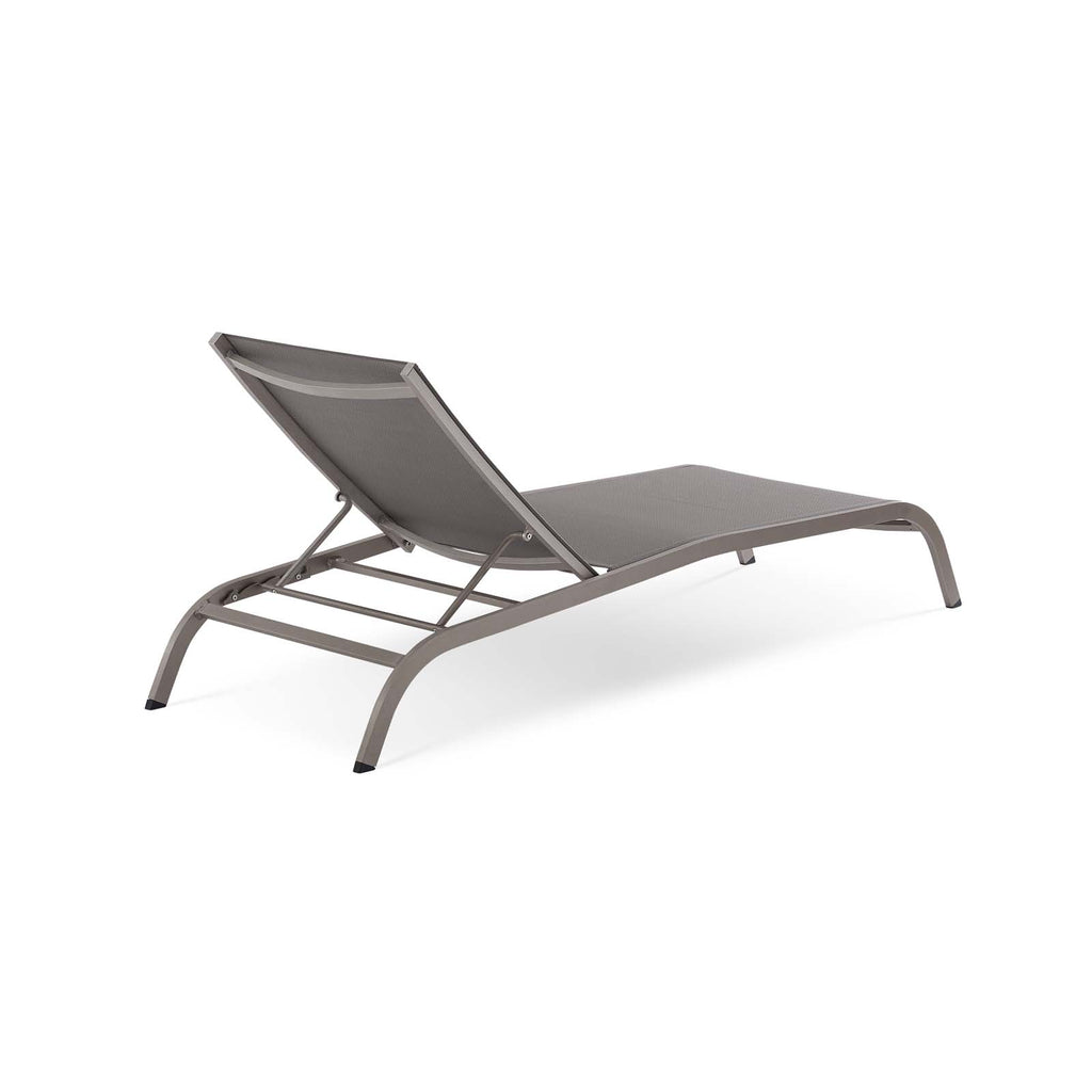 Savannah Outdoor Patio Mesh Chaise Lounge Set of 2 in Gray